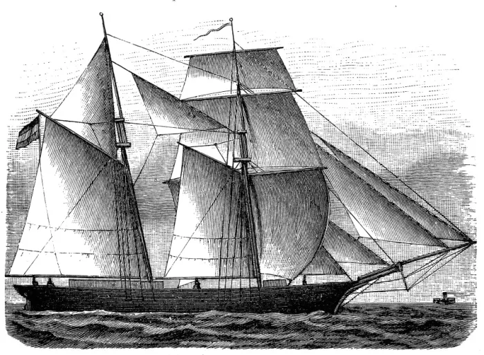 Framed Print : Brig ship. Antique illustration of a brig ship Framed Print : Brig ship. Antique illustration of a brig ship