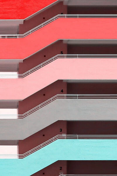 A bright and colourful facade of a high rise building