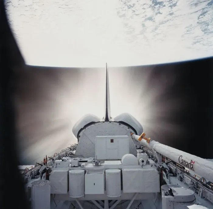 Framed Print : Bright Light Emerging from Challenger Shuttle Engines Framed Print : Bright Light Emerging from Challenger Shuttle Engines