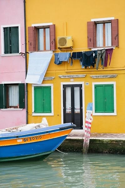 Brightly painted home on the island of Burano, Italy