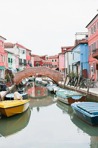 Brightly painted homes on the island of Burano, Italy
