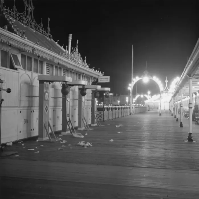 Framed Print : Brighton Pier; litter left by the departed crowds Framed Print : Brighton Pier; litter left by the departed crowds