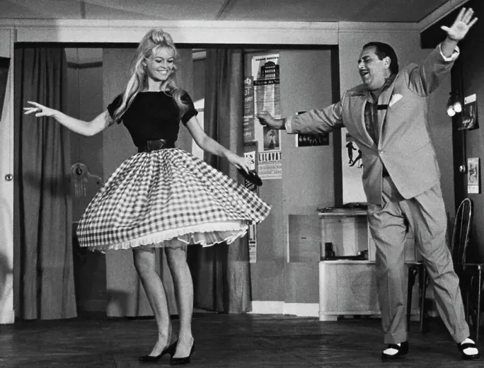Framed Print : Brigitte Bardot Dancing in Wide Skirt Framed Print : Brigitte Bardot Dancing in Wide Skirt