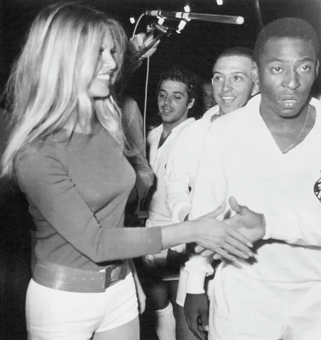 Framed Print : Brigitte Bardot and Pele