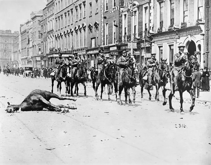 Framed Print : Brit Troops Patrol Street After Revolt Framed Print : Brit Troops Patrol Street After Revolt