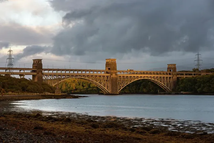 Framed Print : The Britannia Bridge on the Menai Strait, Anglesey, North Wales Framed Print : The Britannia Bridge on the Menai Strait, Anglesey, North Wales