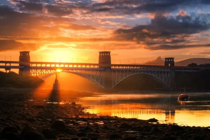 Framed Print : Britannia Bridge, Menai Strait, Anglesey, Wales Framed Print : Britannia Bridge, Menai Strait, Anglesey, Wales