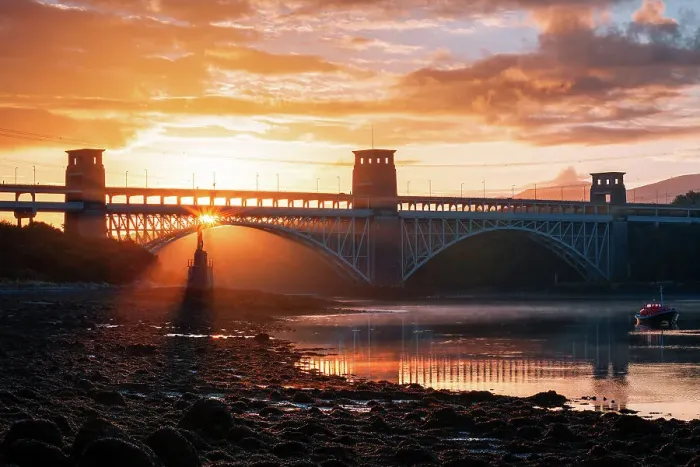 Framed Print : Britannia Bridge, Menai Strait, Anglesey, Wales Framed Print : Britannia Bridge, Menai Strait, Anglesey, Wales