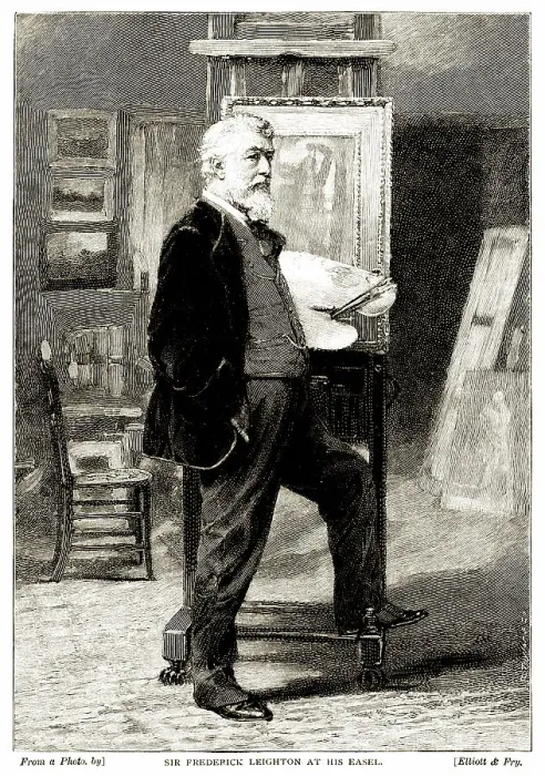 Framed Print : British 19th century artist Sir Frederic Leighton at his easel Framed Print : British 19th century artist Sir Frederic Leighton at his easel