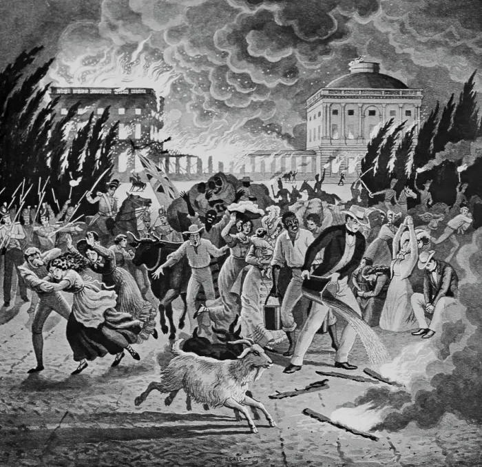 Framed Print : British Burning the White House