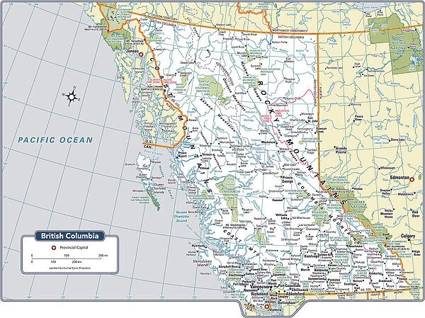 British Columbia Provincial Map