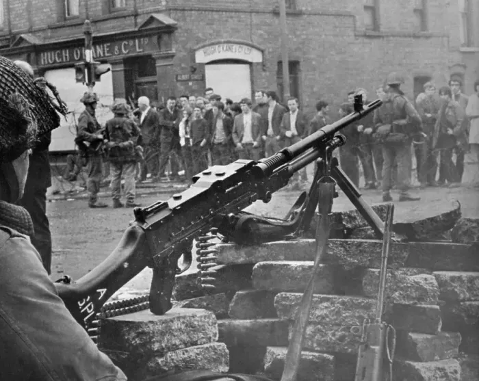 Framed Print : British Forces in Ireland Facing a Crowd Framed Print : British Forces in Ireland Facing a Crowd
