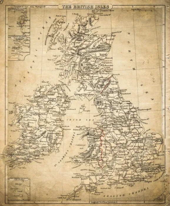Framed Print : British Isles map of 1869 Framed Print : British Isles map of 1869
