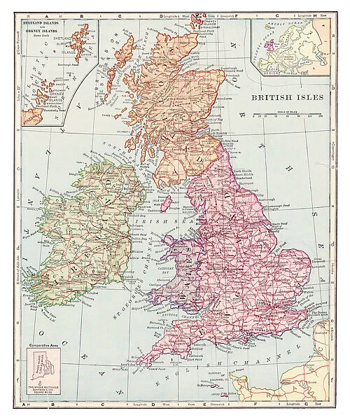 British Isles map 1892