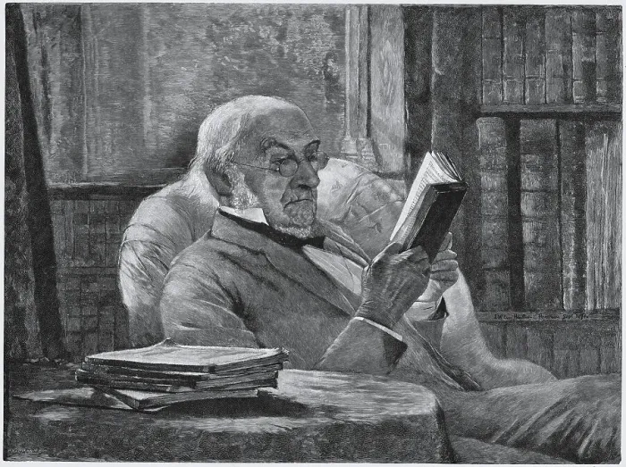 Framed Print : British Leader William Gladstone Reading Framed Print : British Leader William Gladstone Reading