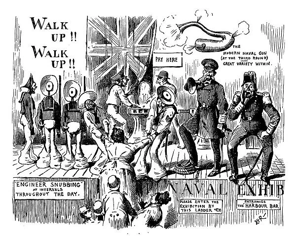 British London satire caricatures comics cartoon illustrations: Naval show