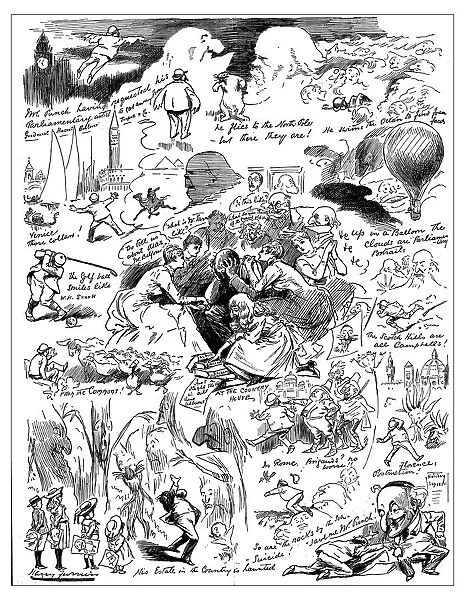 British London satire caricatures comics cartoon illustrations: Artist struggle