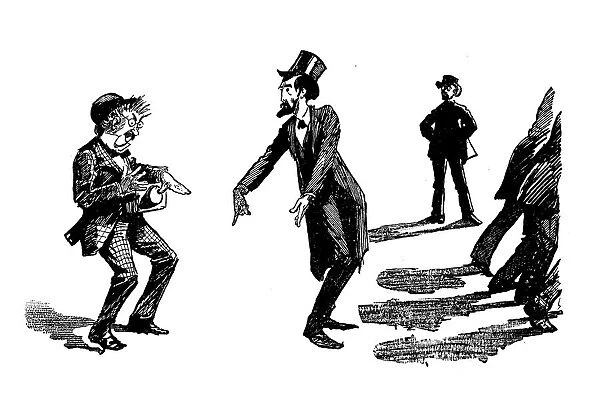 British London satire caricatures comics cartoon illustrations: Shadowless man