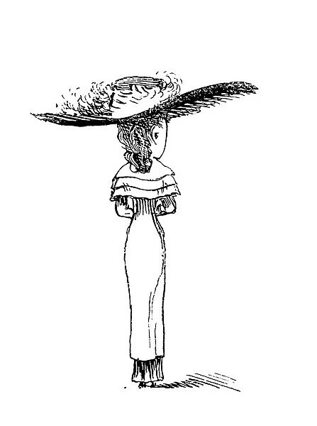 British London satire caricatures comics cartoon illustrations: Woman hat