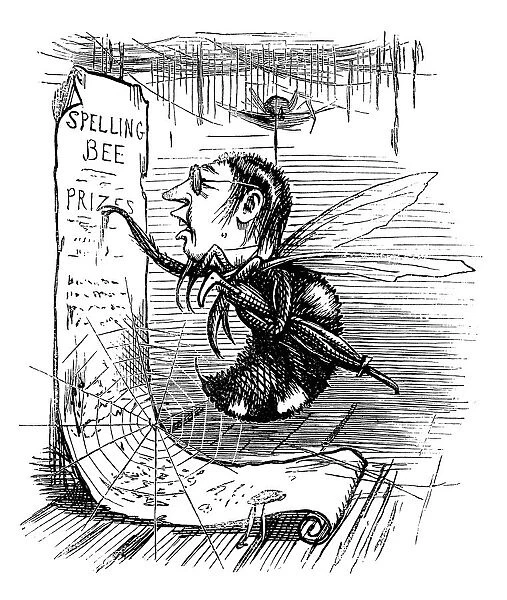 British London satire caricatures comics cartoon illustrations: Spelling bee
