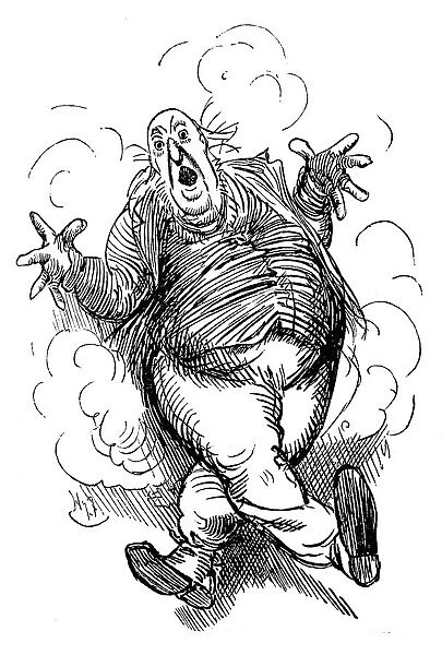 British London satire caricatures comics cartoon illustrations: Sir William Burning