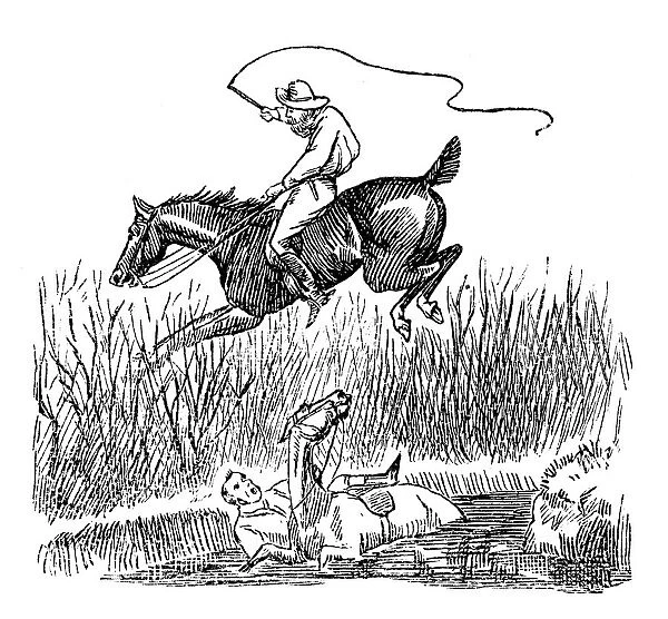 British London satire caricatures comics cartoon illustrations: Jumping horse
