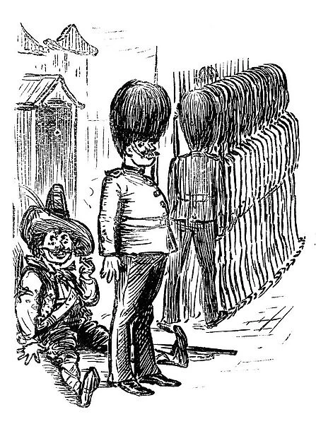 British London satire caricatures comics cartoon illustrations: Guards