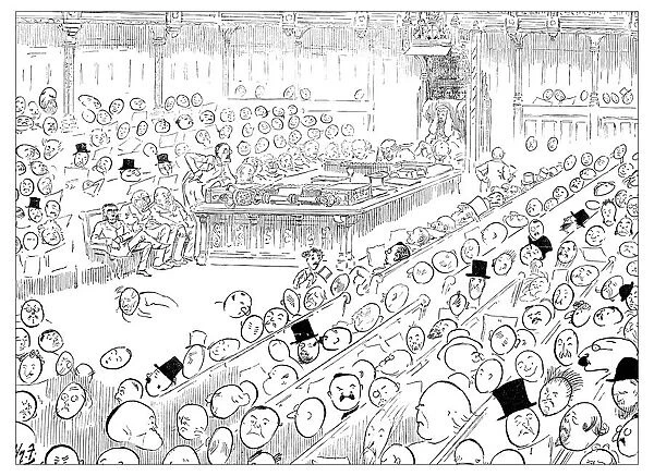 British London satire caricatures comics cartoon illustrations: Parliament