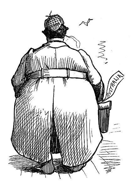British London satire caricatures comics cartoon illustrations: Fat man back