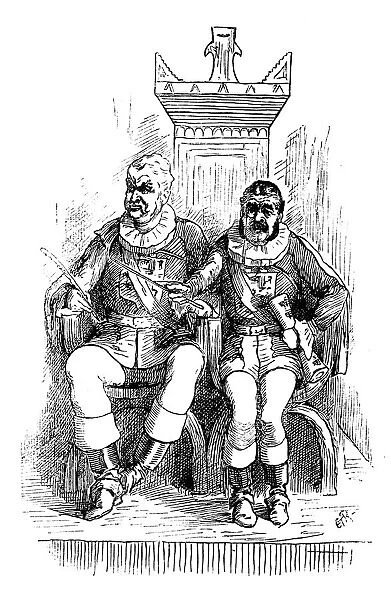 British London satire caricatures comics cartoon illustrations: Two kings