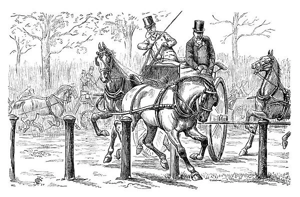 British London satire caricatures comics cartoon illustrations: Carriage horse