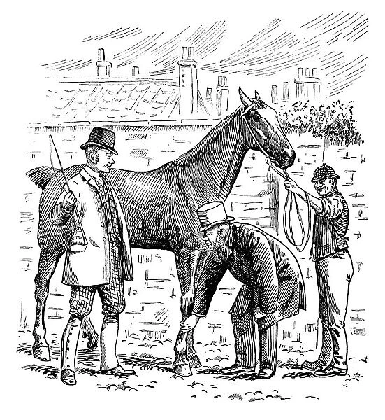 British London satire caricatures comics cartoon illustrations: Buying horse