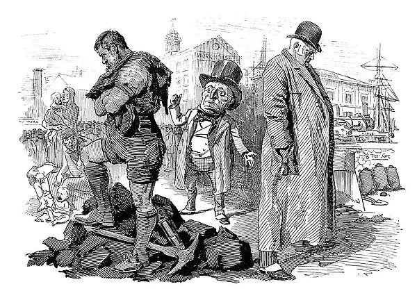 British London satire caricatures comics cartoon illustrations: Miners and coal owners