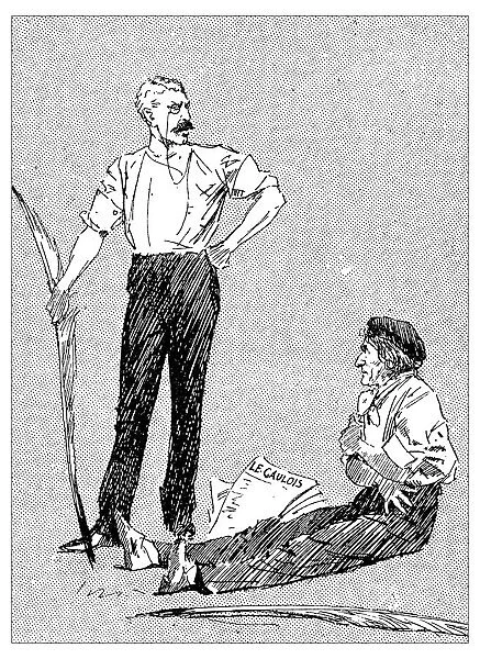 British London satire caricatures comics cartoon illustrations: injured by feather