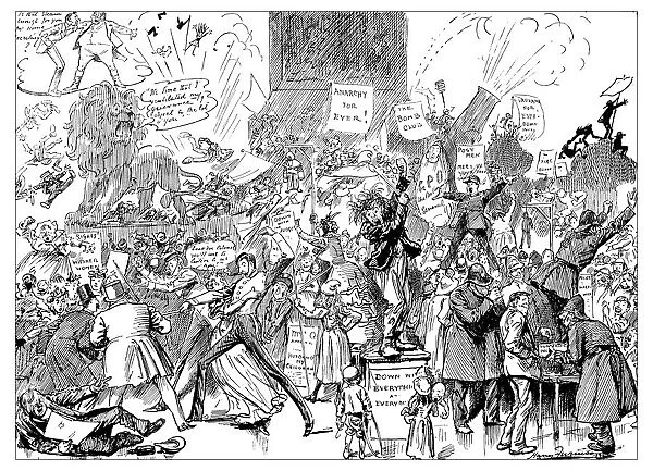 British London satire caricatures comics cartoon illustrations: Trafalgar Square