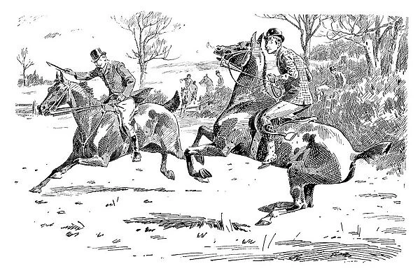 British London satire caricatures comics cartoon illustrations: Horse riding