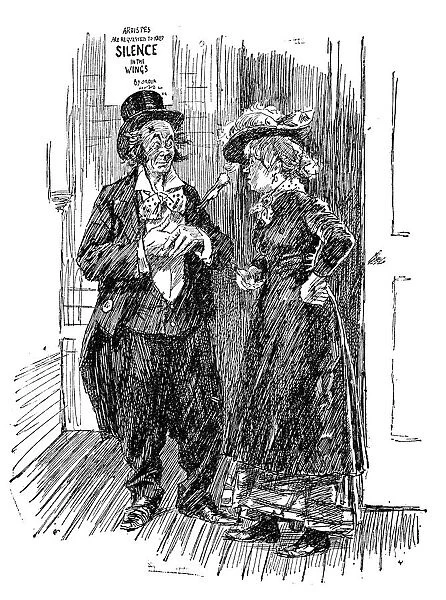 British London satire caricatures comics cartoon illustrations: Clown and woman