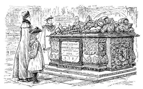 British London satire caricatures comics cartoon illustrations: visiting tomb