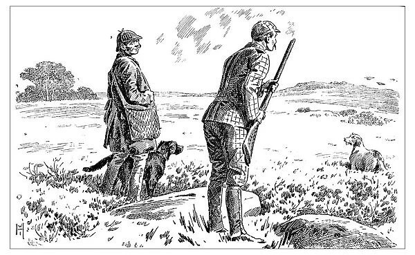 British London satire caricatures comics cartoon illustrations: Hunting