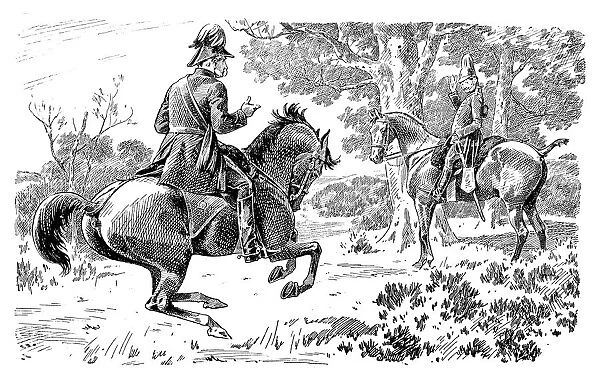 British London satire caricatures comics cartoon illustrations: Men on horses
