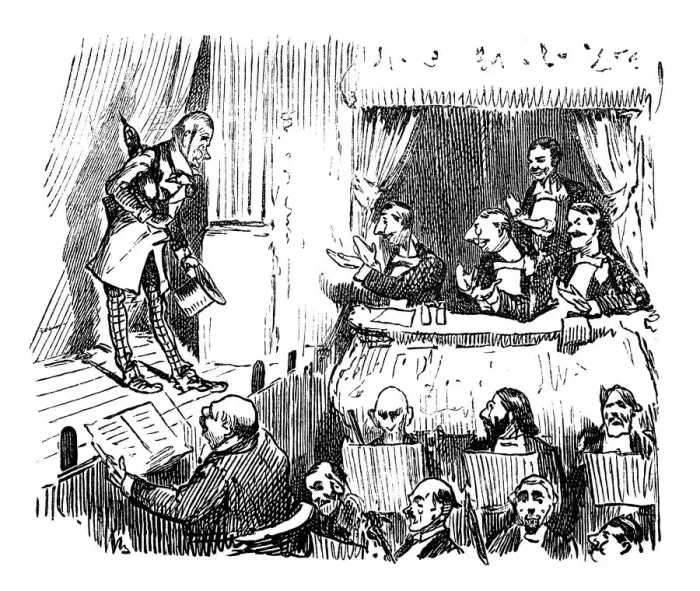 Framed Print : British London satire caricatures comics cartoon illustrations: Applause Framed Print : British London satire caricatures comics cartoon illustrations: Applause