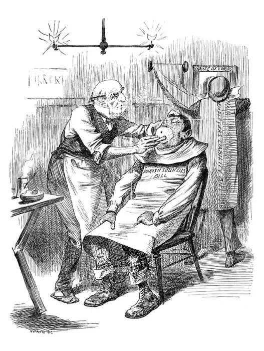 Framed Print : British London satire caricatures comics cartoon illustrations: Barber Framed Print : British London satire caricatures comics cartoon illustrations: Barber
