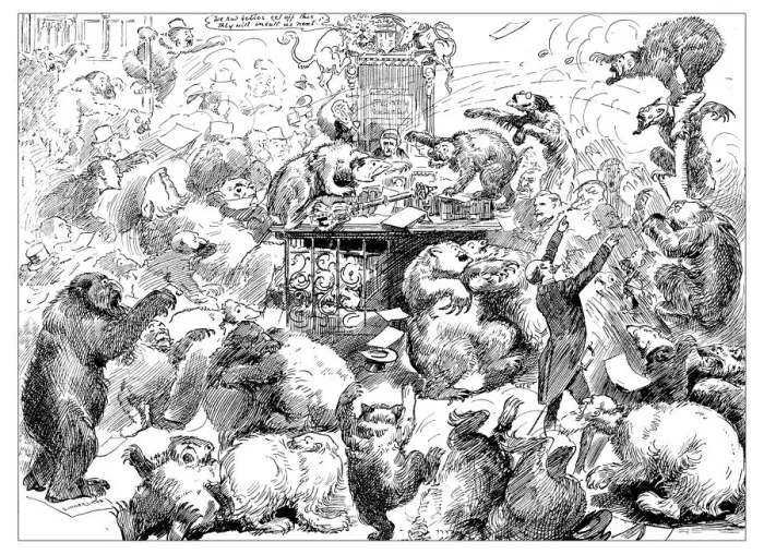 Framed Print : British London satire caricatures comics cartoon illustrations: Bear Parliament Framed Print : British London satire caricatures comics cartoon illustrations: Bear Parliament