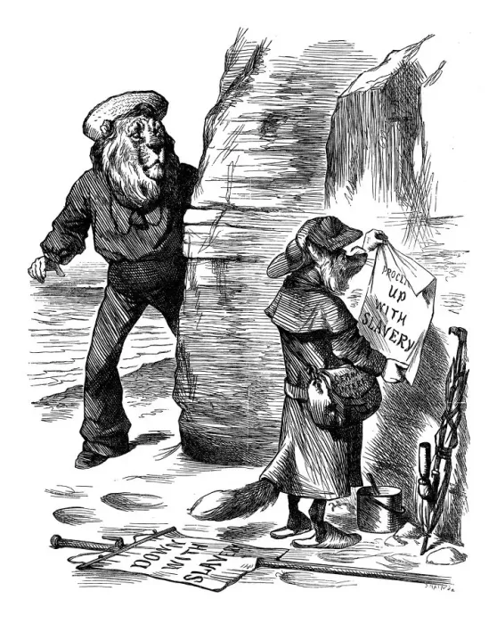 Framed Print : British London satire caricatures comics cartoon illustrations: British Lion