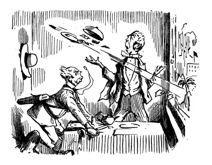Framed Print : British London satire caricatures comics cartoon illustrations: Bullet