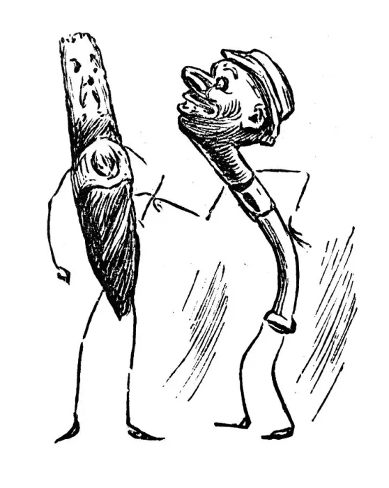 Framed Print : British London satire caricatures comics cartoon illustrations: Cigar and pipe Framed Print : British London satire caricatures comics cartoon illustrations: Cigar and pipe