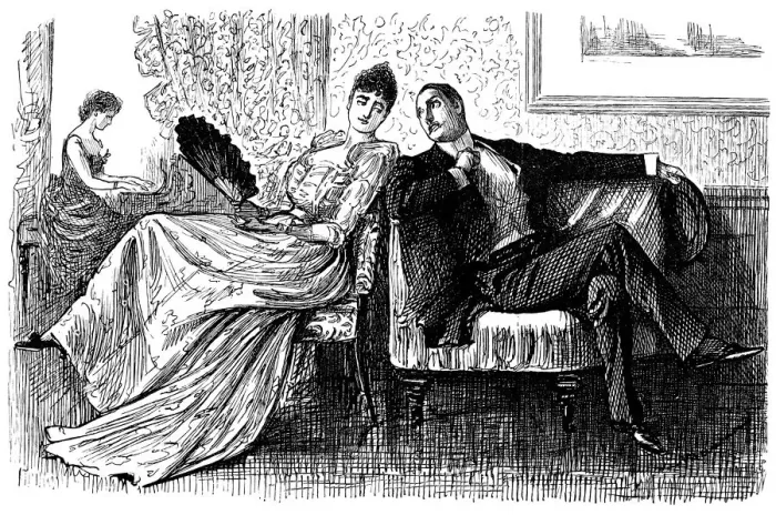 Framed Print : British London satire caricatures comics cartoon illustrations: Couple Framed Print : British London satire caricatures comics cartoon illustrations: Couple