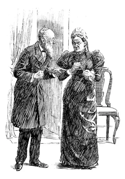 Framed Print : British London satire caricatures comics cartoon illustrations: Couple Framed Print : British London satire caricatures comics cartoon illustrations: Couple