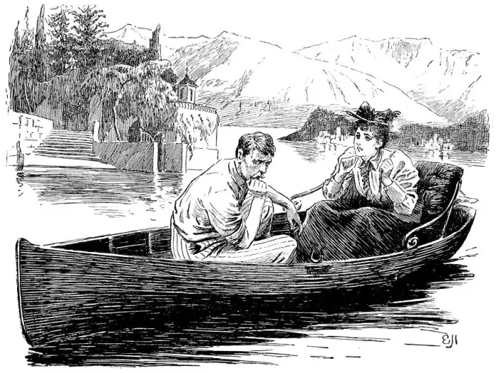 Framed Print : British London satire caricatures comics cartoon illustrations: Couple on boat Framed Print : British London satire caricatures comics cartoon illustrations: Couple on boat