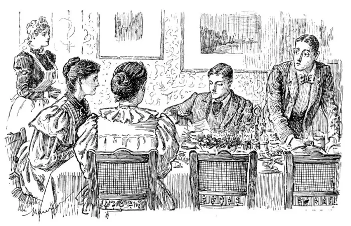 Framed Print : British London satire caricatures comics cartoon illustrations: dining Framed Print : British London satire caricatures comics cartoon illustrations: dining